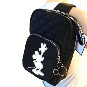 Disney Mickey Mouse Black Quilted Crossbody Bag